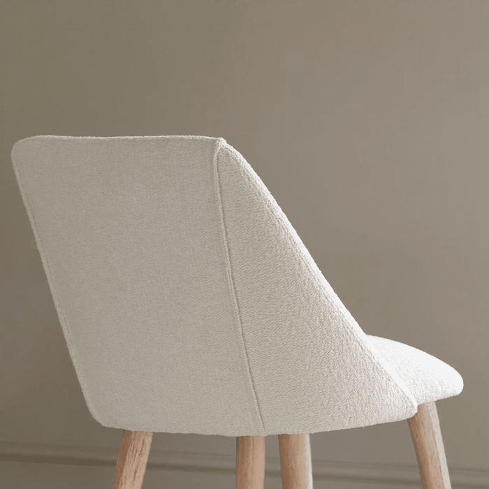 Freya Light Beige Dining Chairs - Set of 2 - Chalked Mango Wood Legs - Laura James