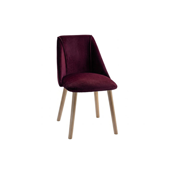 Freya Burgundy Red Dining Chairs - Set of 2 - Whitewash Legs - Laura James