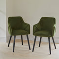 Fern Green Carver Chairs with Black Legs - Laura James