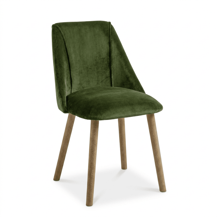 Freya Fern Green Dining Chairs - Set of 2 - Chalked Mango Wood Legs - Laura James