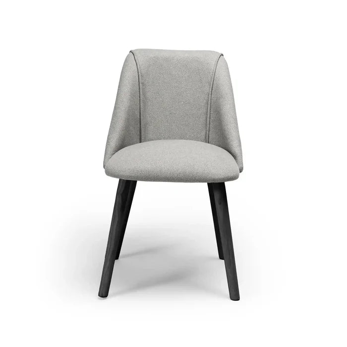 Freya Fossil Twill Dining Chair - Set Of 2 - Black Oak Legs - Laura James
