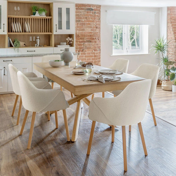 Freya Light Beige Dining Chairs - Set of 2 - Pale Oak Legs - Laura James