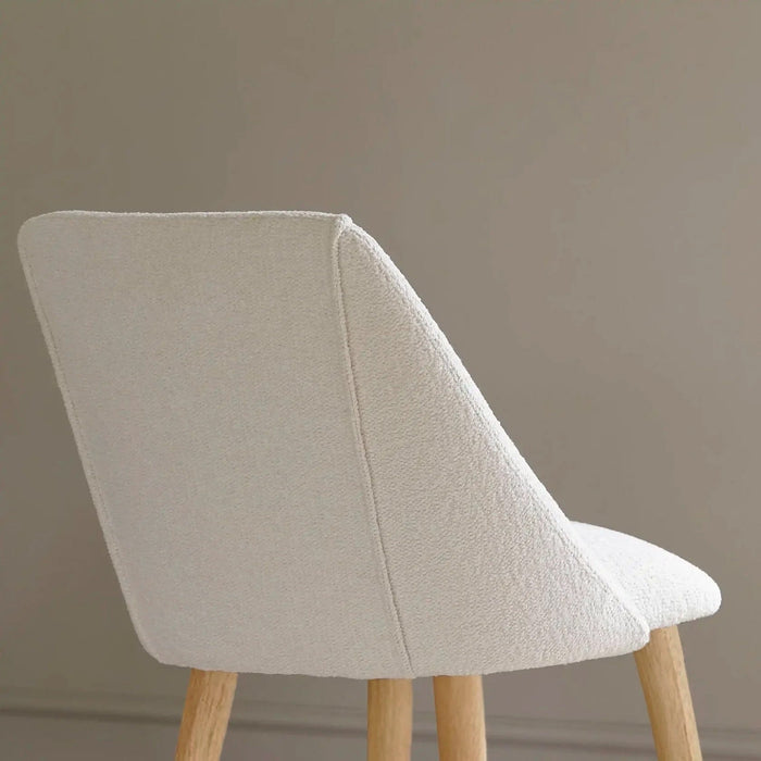 Freya Light Beige Dining Chairs - Set of 2 - Pale Oak Legs