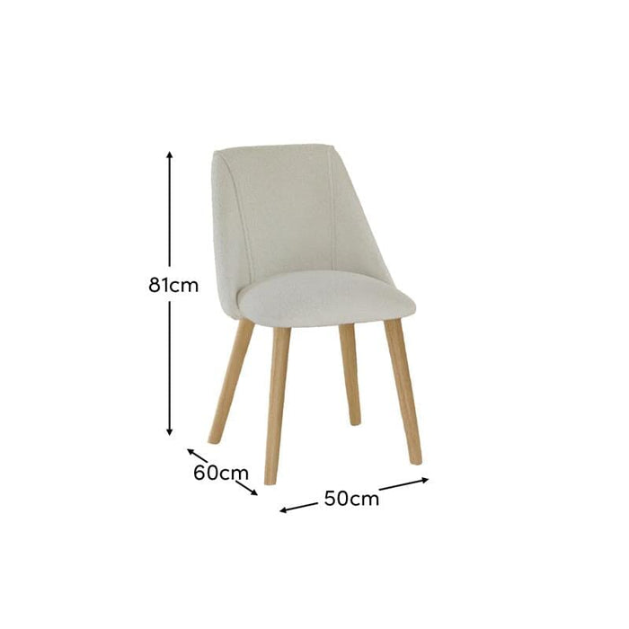 Freya Light Beige Dining Chairs - Set of 2 - Pale Oak Legs - Laura James