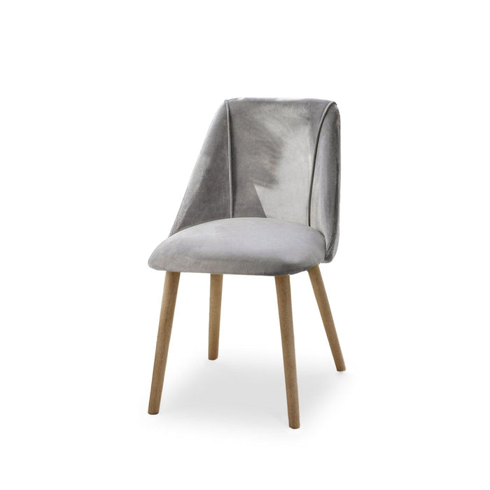 Freya Mist Grey Dining Chairs - Set of 2 - Chalked Mango Wood Legs - Laura James