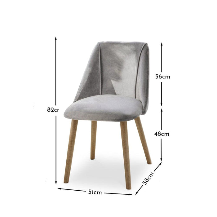 Freya Mist Grey Dining Chairs - Set of 2 - Chalked Mango Wood Legs - Laura James