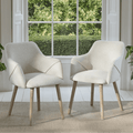 Freya Oat Boucle Armchair - Set of 2 - Whitewash Oak Legs