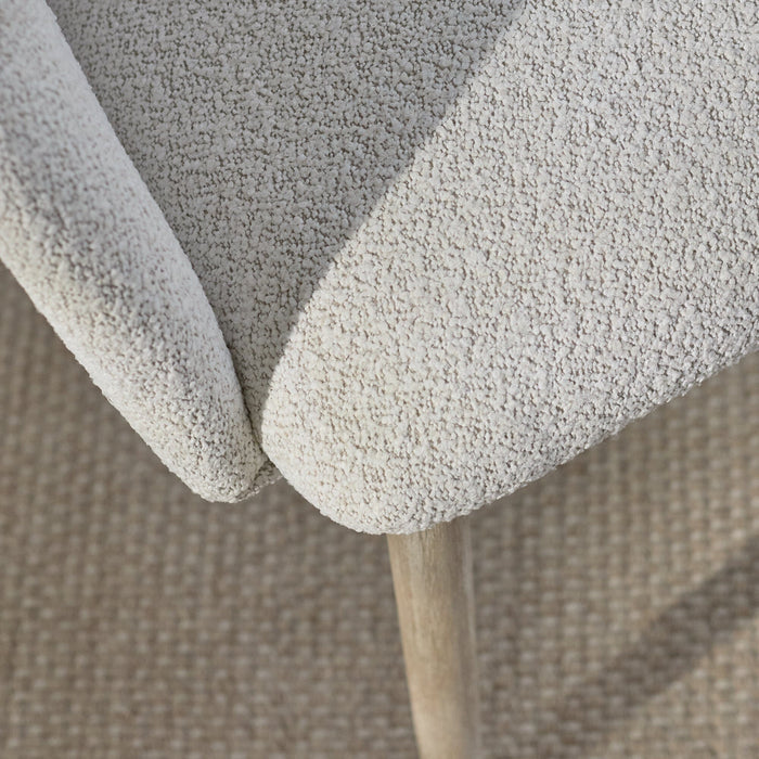 Freya Oat Boucle Armchair - Set of 2 - Whitewash Oak Legs - Laura James