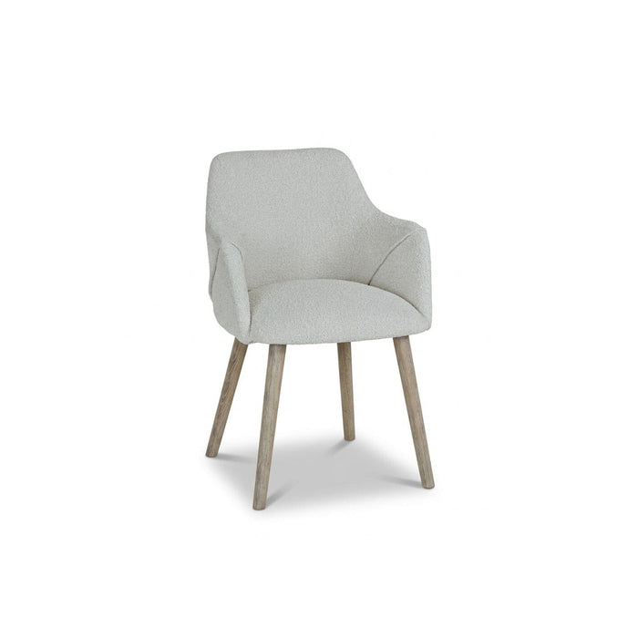 Freya Oat Boucle Armchair - Set of 2 - Whitewash Oak Legs - Laura James