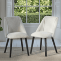 Freya Oat Boucle Dining Chairs - Set of 2 - Black Oak Legs