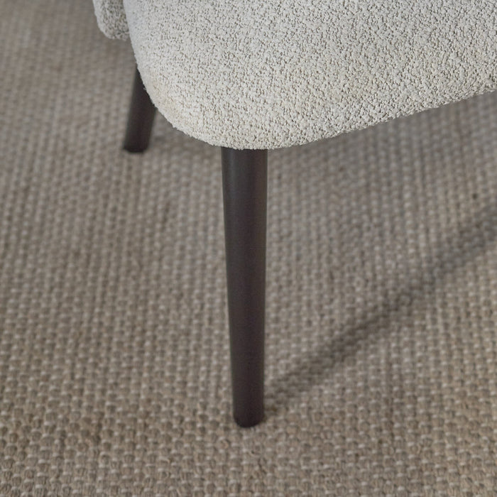 Freya Oat Boucle Dining Chairs - Set of 2 - Black Oak Legs - Laura James