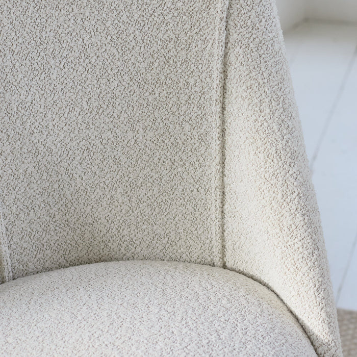 Freya Oat Boucle Dining Chairs - Set of 2 - Black Oak Legs - Laura James