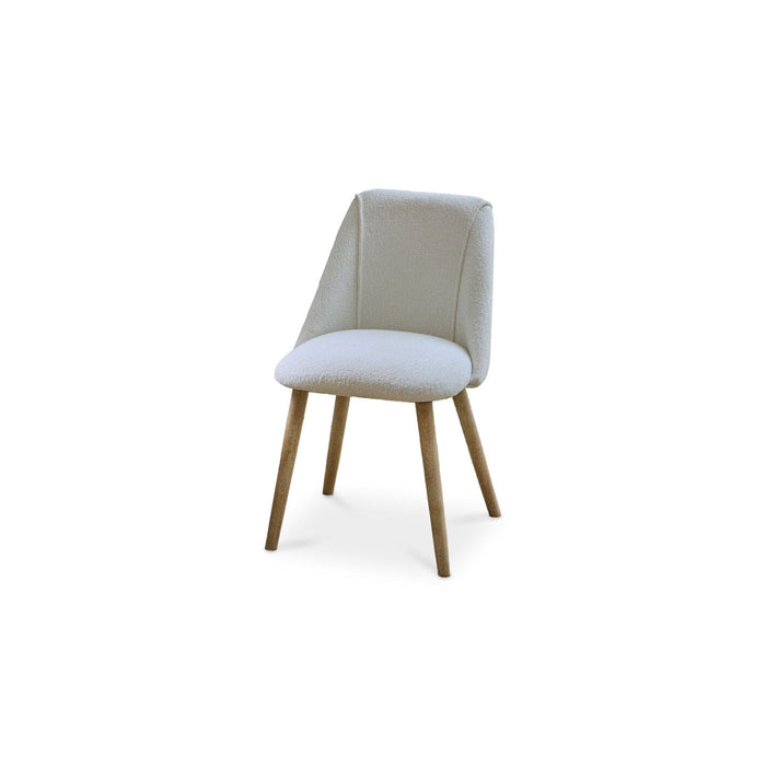 Freya Oat Boucle Dining Chairs - Set of 2 - Chalked Mangowood Legs - Laura James