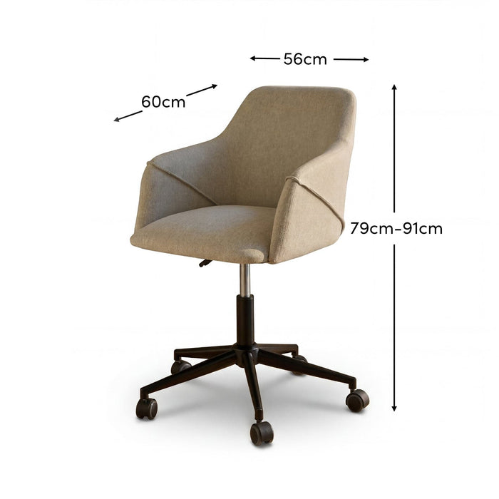 Freya Office Swivel Chair - Sand - Laura James