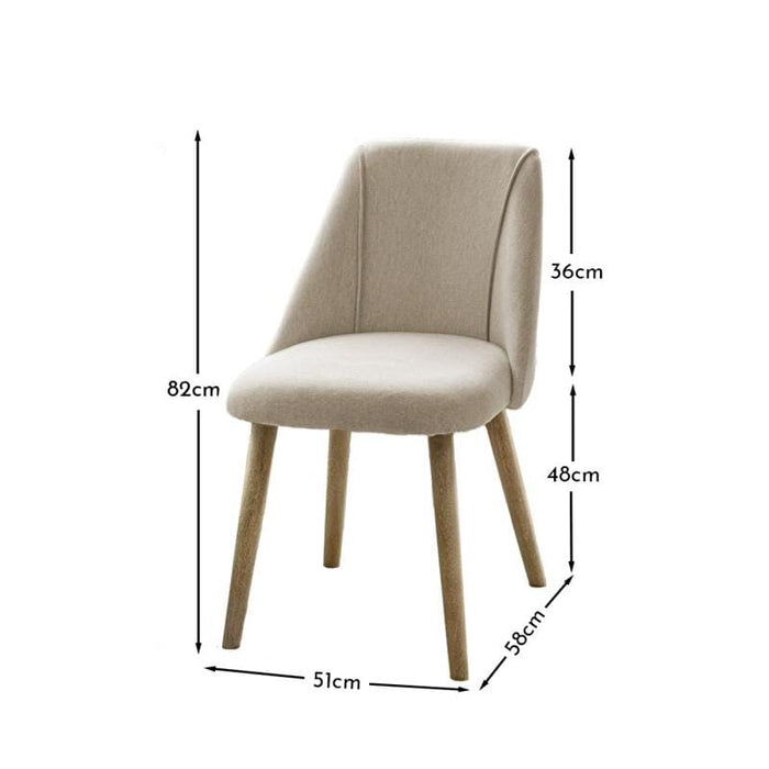 Freya Sand Dining Chairs - Set of 2 - Chalked Mangowood Legs - Laura James