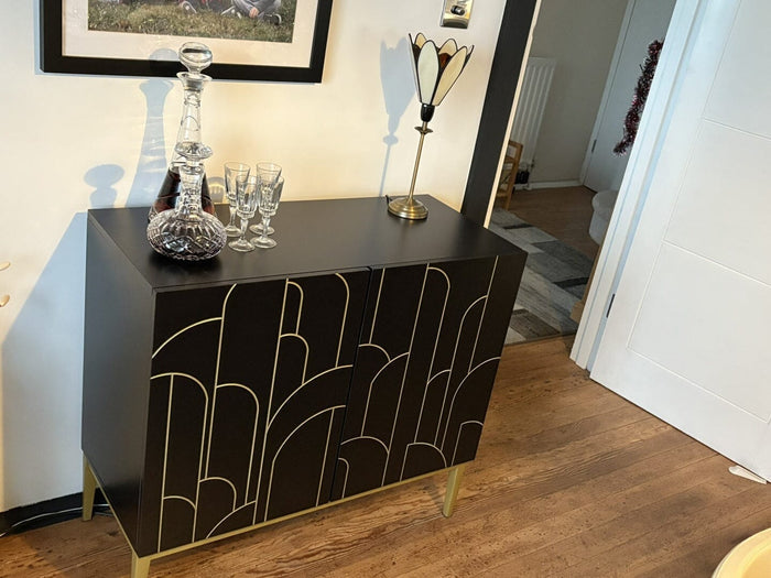 Gatsby 2 Door Small Sideboard - Noir Black - Laura James