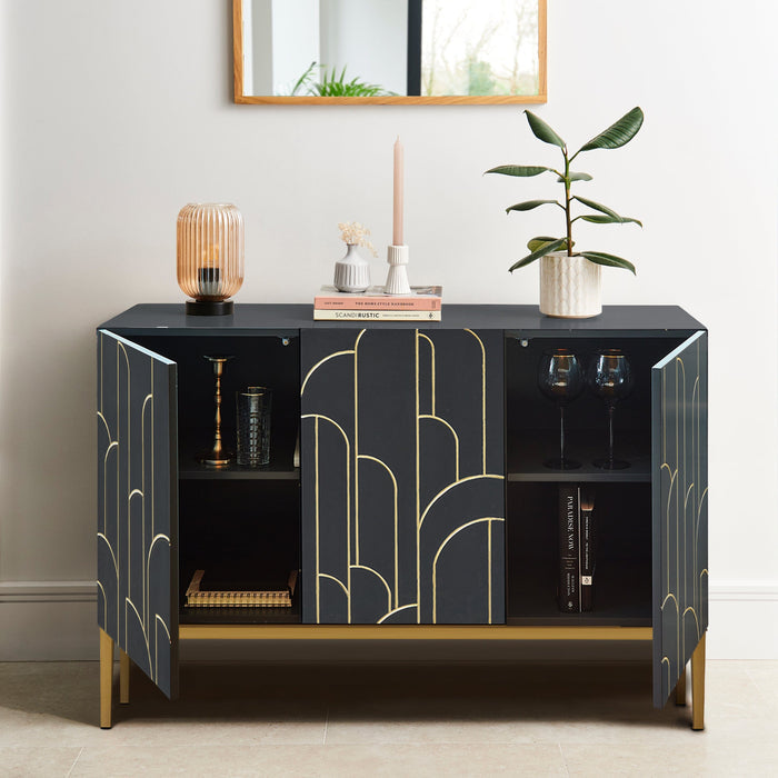 Gatsby 3 Door Sideboard – Smoke Grey - Laura James