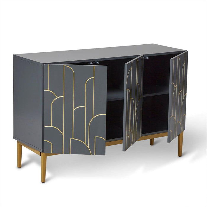 Gatsby 3 Door Sideboard – Smoke Grey - Laura James