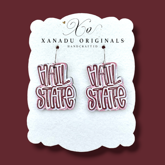 Glitzy Hail State Earrings