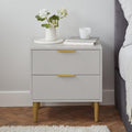Gloria bedside table - grey and brass effect - Laura James