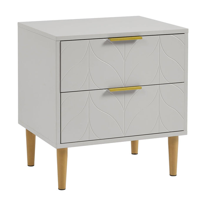 Gloria bedside table - grey and brass effect - Laura James