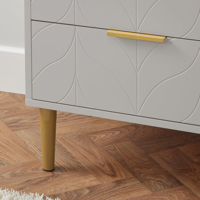 Gloria bedside tables - set of two - grey and brass effect - Laura James