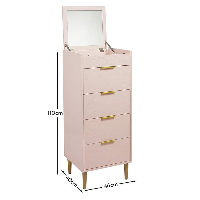 Gloria Tallboy - Blush Pink & Brass Effect