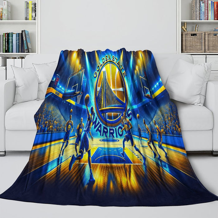 Golden State Warriors Blanket Flannel Fleece Throw Room Decoration