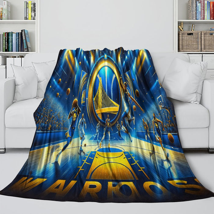 Golden State Warriors Blanket Flannel Fleece Throw Room Decoration