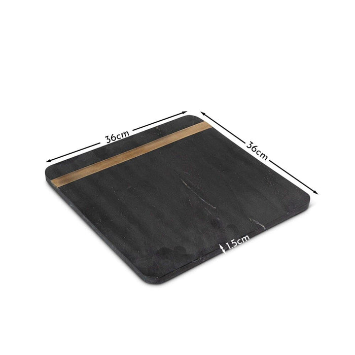 Grazeley 36x36cm  Marble Serving Board - Black