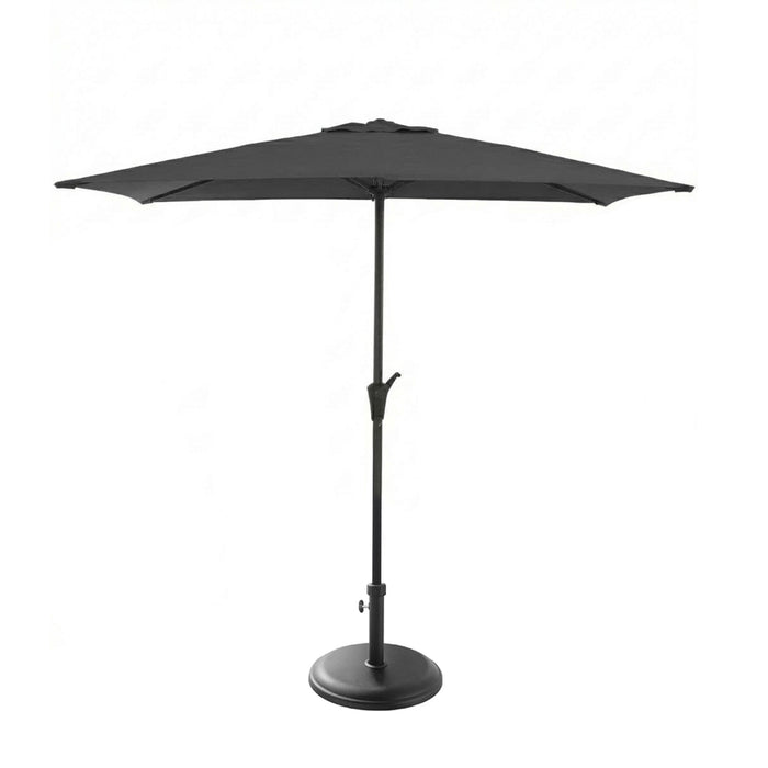 Rectangular 2x3m Grey LED Parasol with 25kg Parasol Base - Black Concrete - Laura James