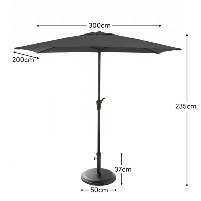 Round Black Concrete Parasol Base
