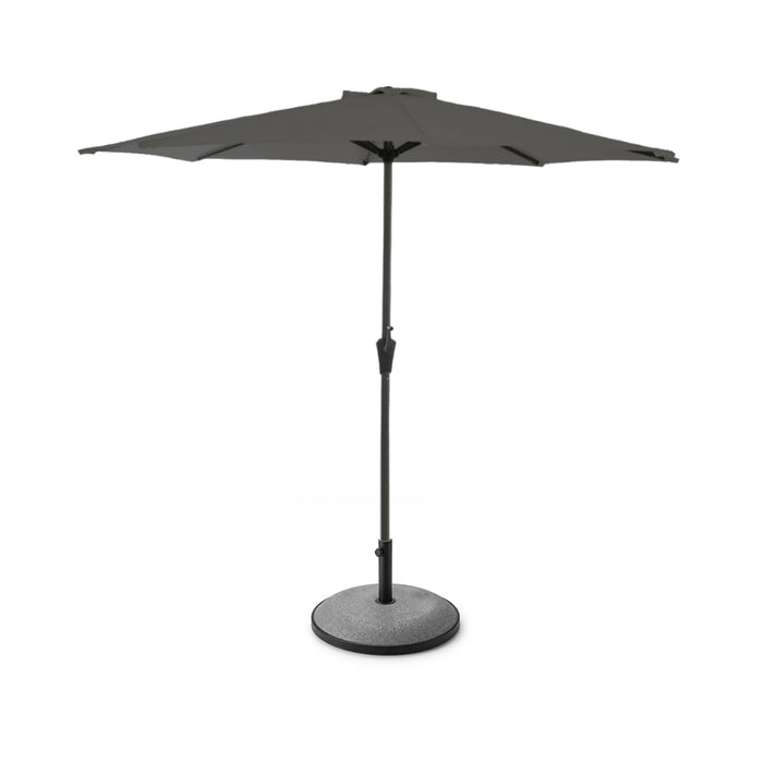 Grey Parasol - 2.7m Round & Grey Base with a Border