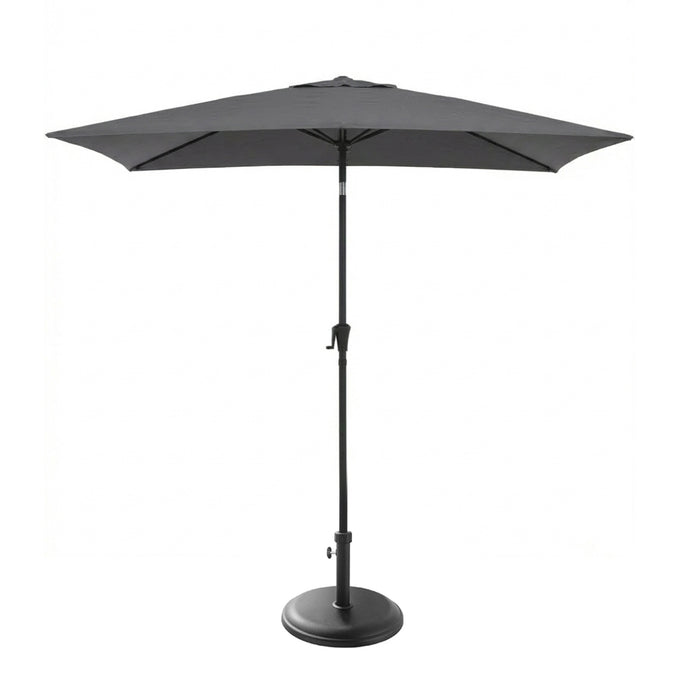 Square 2m Grey Parasol with 25kg Parasol Base - Black Concrete - Laura James