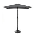 Square 2m Grey Parasol with 25kg Parasol Base - Black Concrete - Laura James