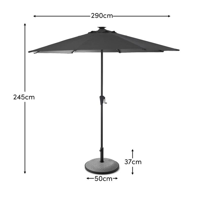 Round Parasol Base With Boarder - 25kg - Grey Concrete - Laura James