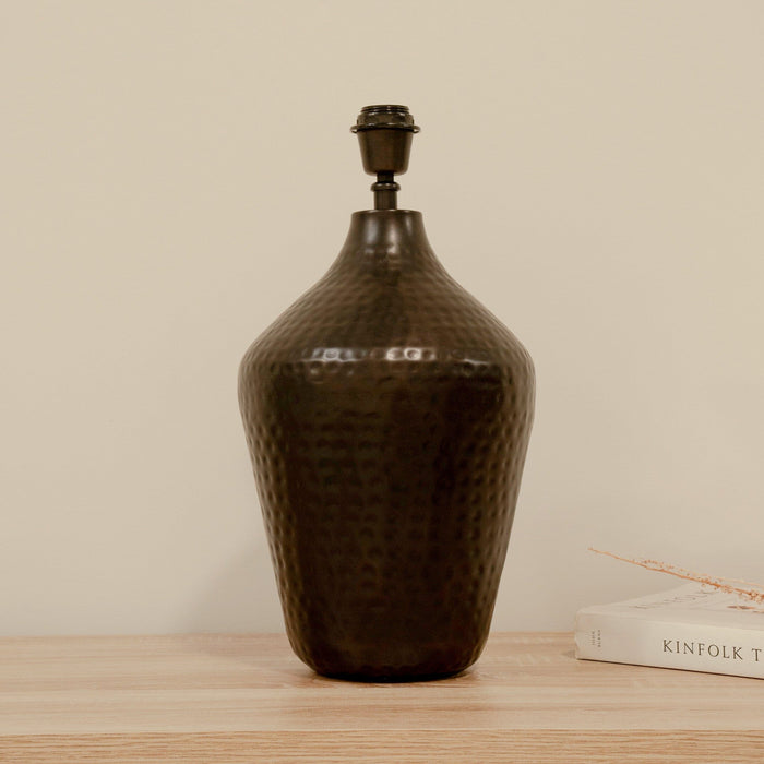 Hale Black Bronze Lamp & Coningsby White Lampshade - 35cm