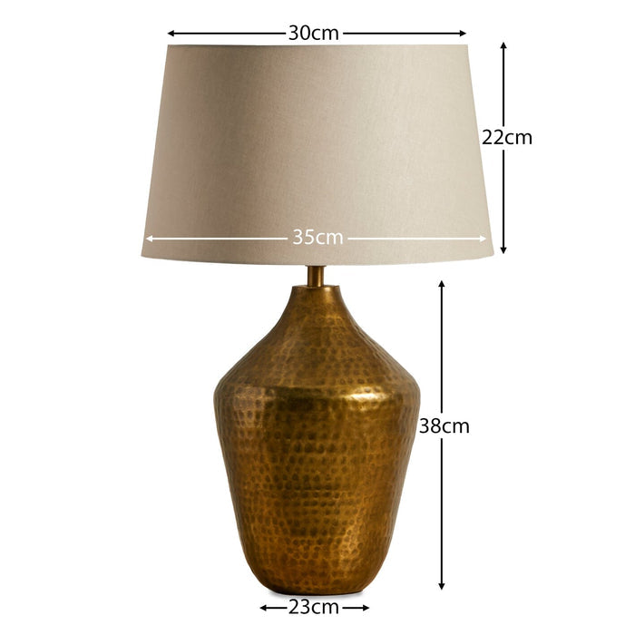 Gold Lamp with Taupe Shade- Laura James