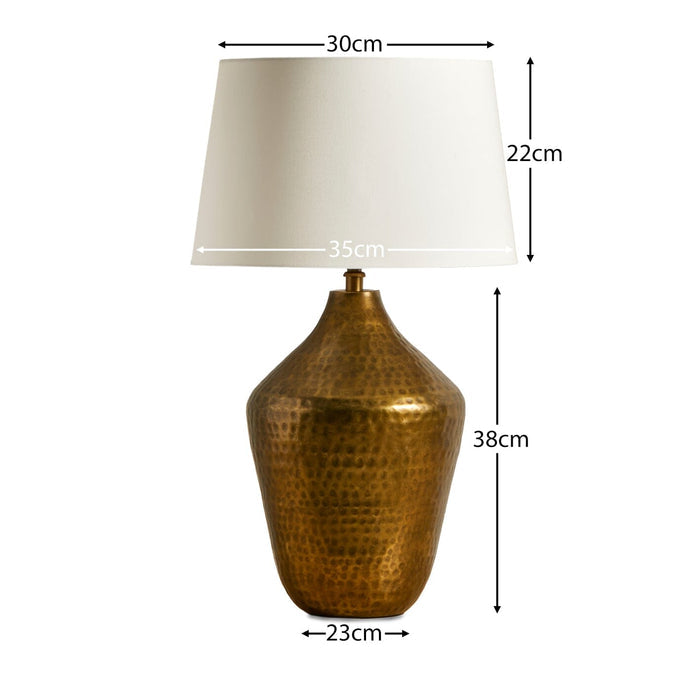 Gold Lamp with Snow White Shade - Laura James