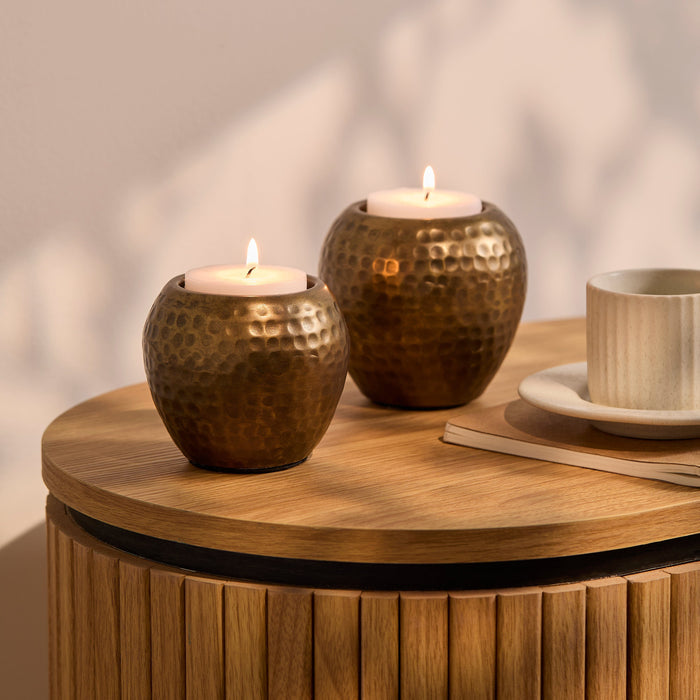 Hale Metal Candle Holder - Gold - Laura James