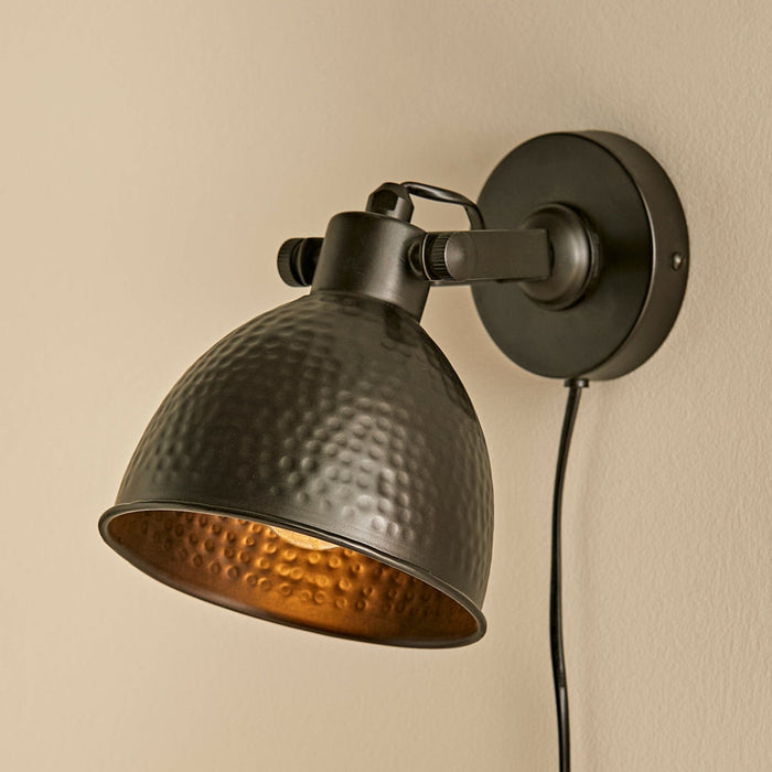 Hale Metal Plug in Wall Light - Black