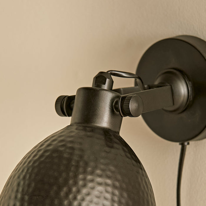 Hale Metal Plug in Wall Light - Black