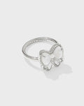 Haley Bow Band Ring Rhod Ivory MOP 8 Kendra Scott