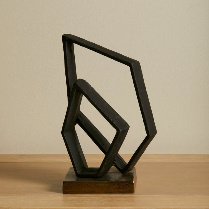 Harbridge Metal Abstract Ornament Black - 22cm