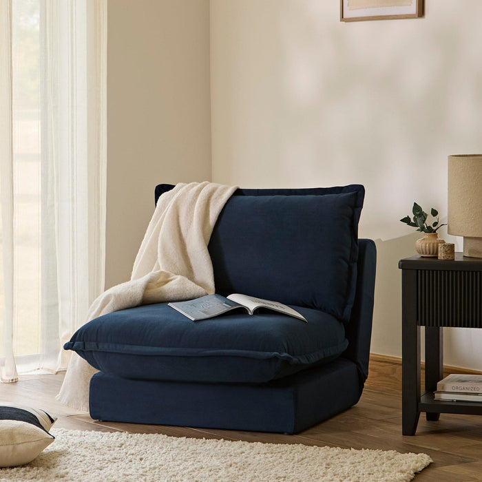 Harlow Single Sofa Bed - Ink Velvet - Laura James