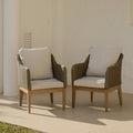 Harlyn Garden Dining Armchair Cushion Covers - Oatmeal - Laura James