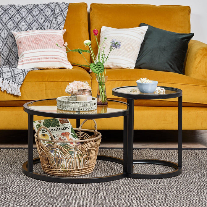 Harris black round coffee table - Laura James