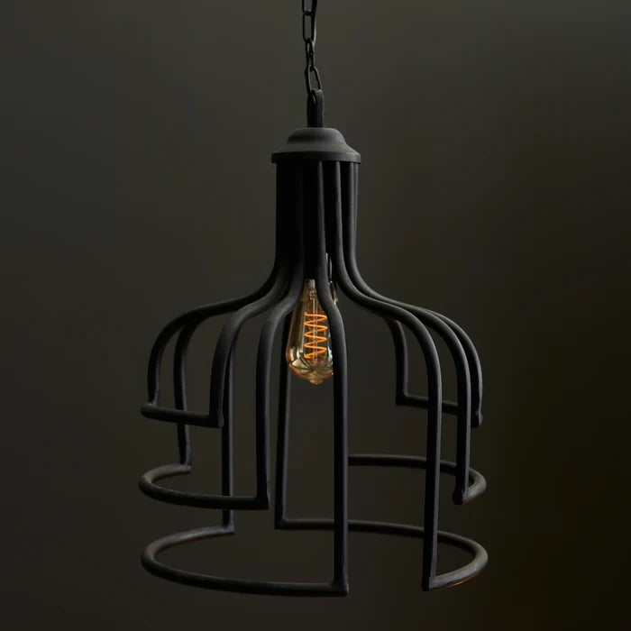 Hatherden 44.5cm Metal Pendant Light - Black - Laura James