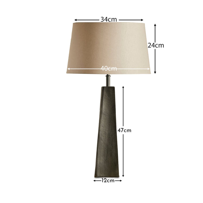 Helland Bronze Lamp with Coningsby 40cm Shade - Taupe