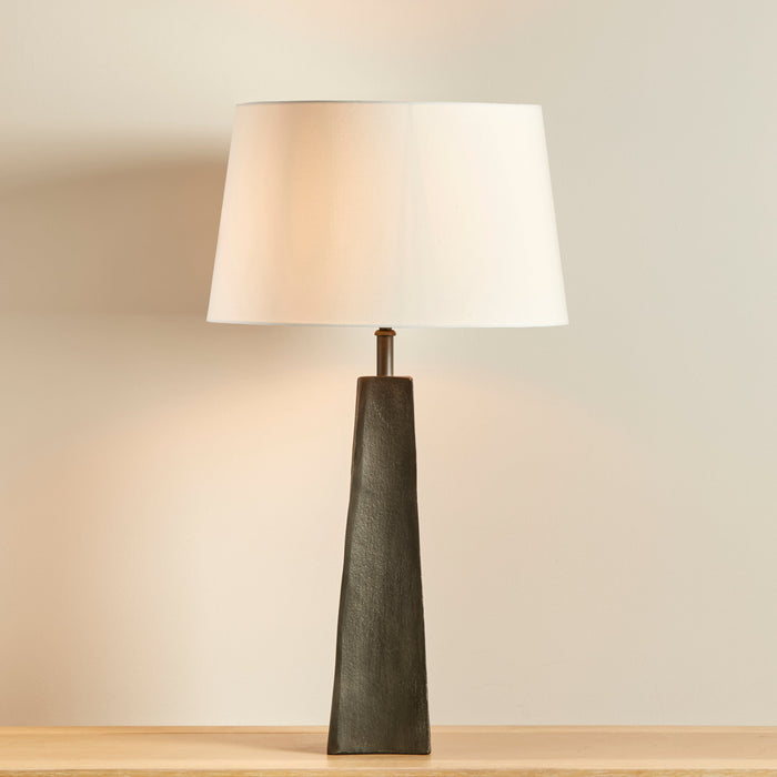 Helland Bronze Lamp & Coningsby White Lampshade - 40cm
